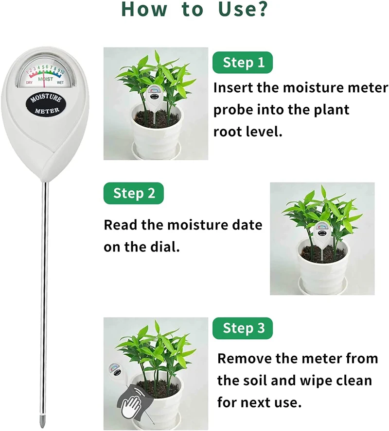 Soil Moisture Meter, Plant Moisture Monitor for Garden, Lawn, Farm