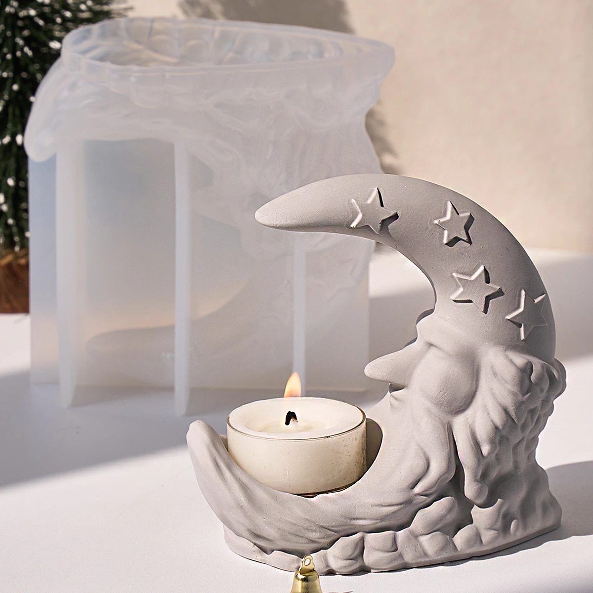 Santa Moon Candle Holder 1