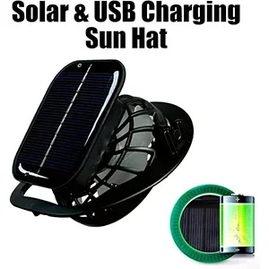 New Fashion Men's Wide Wing Solar Fan Cap USB Solar Fan Adjustable Outdoor Beach Fishing Cap