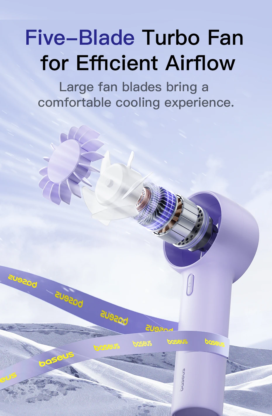 Baseus Gotrip Mini Turbinen Handventilator Tragbar Wiederaufladbar_voghion.com