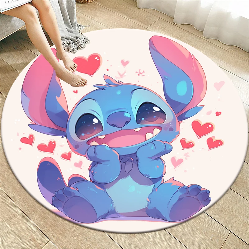 Description Picture 4 of itemStitch Cute Cartoon HD Printed Round Carpet, Bedroom Balcony Entrance Door .Sofa,kitchene,Non-slip Mat. Home Decoration Gift Rug