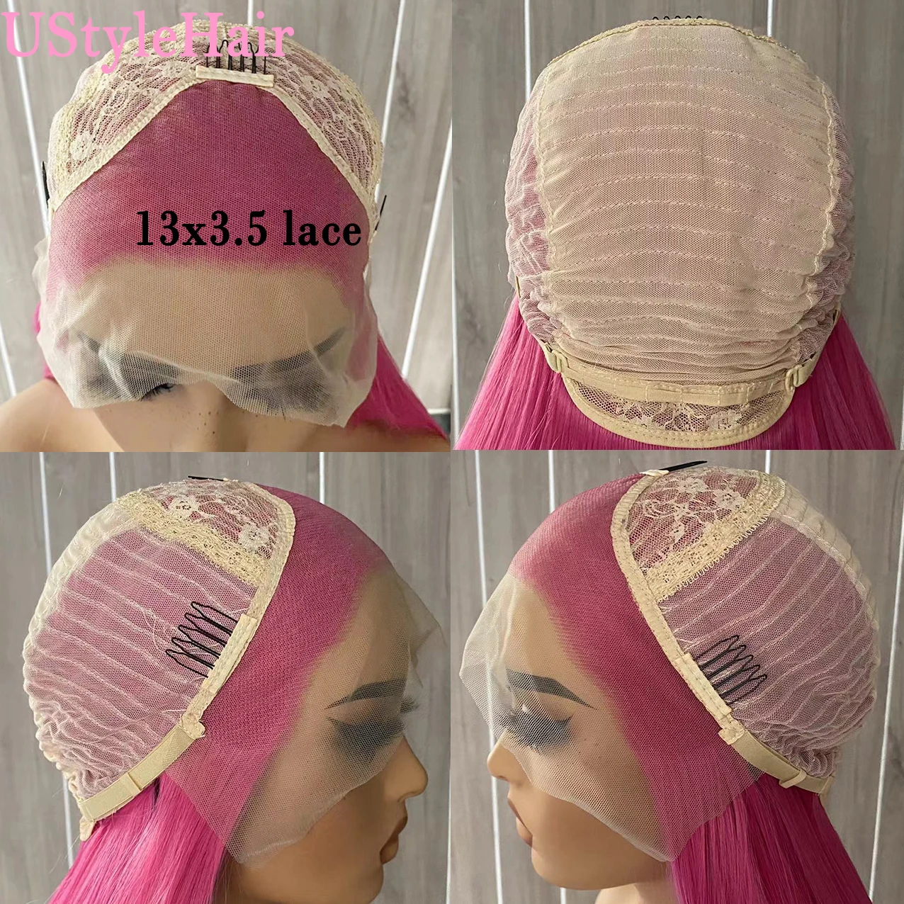 UStyleHair Pink Lace Front Wig for Women Long Body Wave Synthetic Lace Wig Natural Hairline Daily Use Cosplay Drag Queen Hair