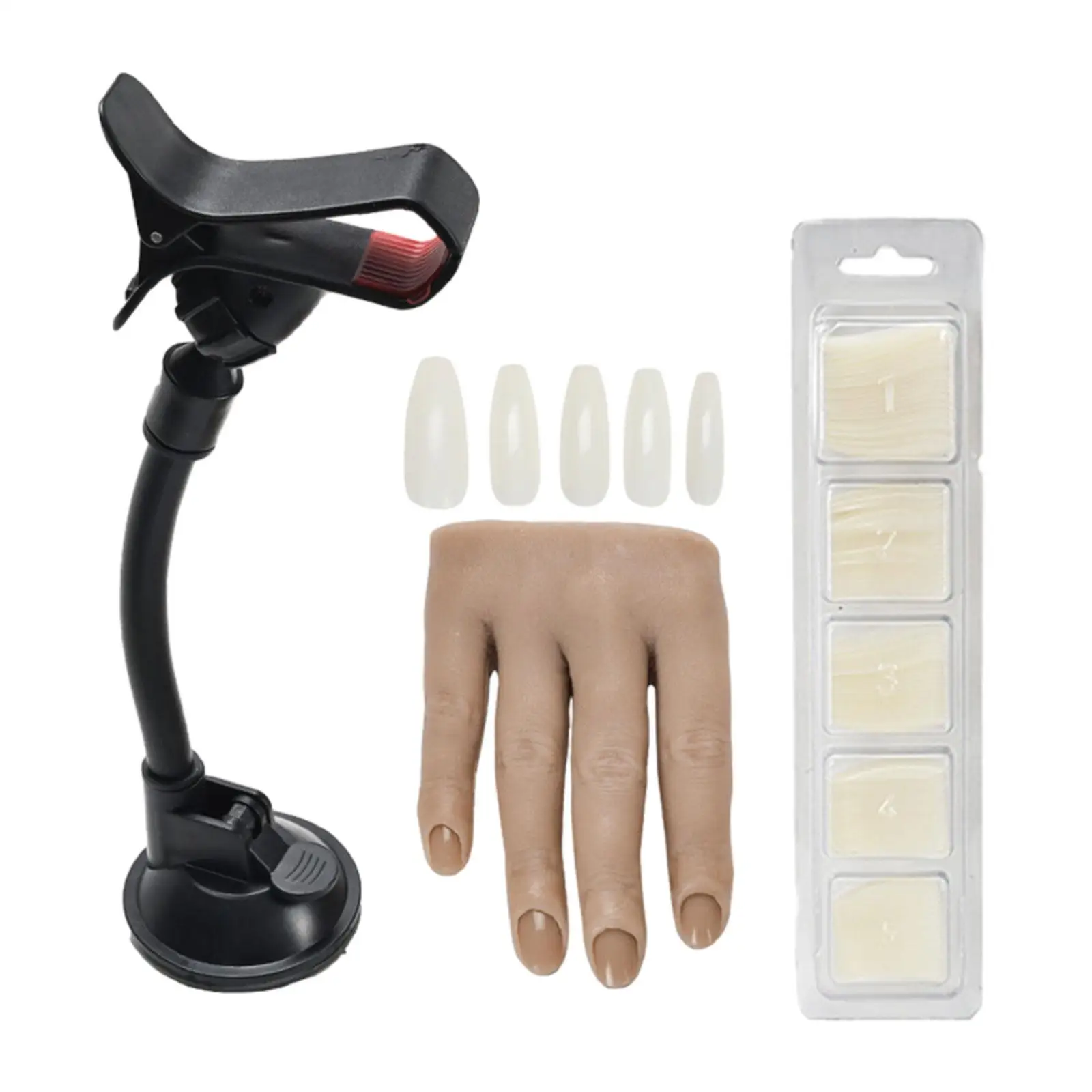 

Bendable Manicure Hand Reusable Flexible Manicure Display Mannequin Hands with Stand Bracket DIY Nail Display Halloween Decors