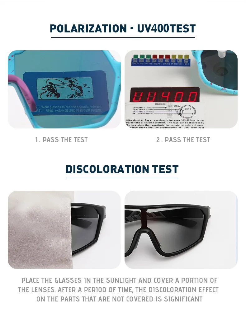 ROCKBROS polarisierte Fahrradbrille UV400, klares Sichtfeld, angenehm zu tragen, Schutzausrüstung für Outdoor-Sportarten – Detail 7