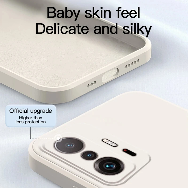 Cover Casing Lunak Pelindung Silikon Cair Persegi untuk Xiaomi 11 T 11 T Pro Mi Mi11 Ultra Pro Lite 5G Mi Mi11t