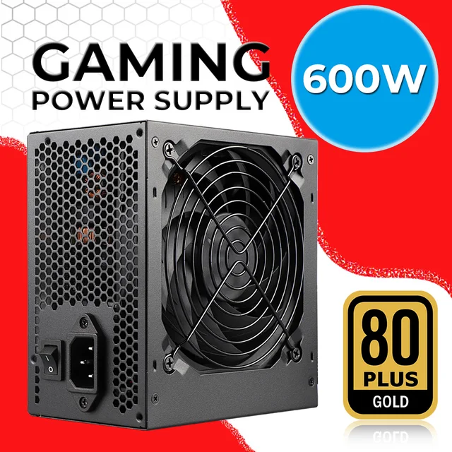 แหล่งจ่ายไฟ 600W ATX 80PLUS Gold สำหรับคอมพิวเตอร์ PC แบบ Non Modular รองรับแรงดันไฟฟ้า 90V-265V หัวต่อ 20+4 พิน พัดลม 120 มม. เงียบพิเศษ สำหรับคอมพิวเตอร์ตั้งโต๊ะ เซิร์ฟเวอร์ และคอมพิวเตอร์เล่นเกม 1
