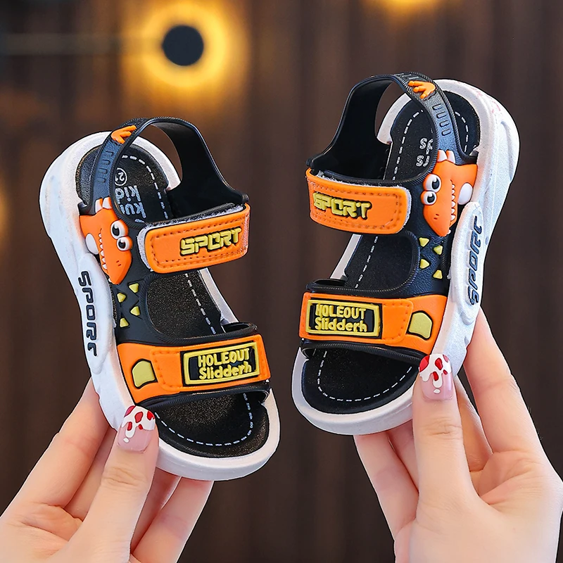 Trendy Cute Cartoon Open Toe Sandals For Boys Breathable Lightweight Wear-resistant For All Seasons kids shoes,children sandals,kids sandals,beach shoes