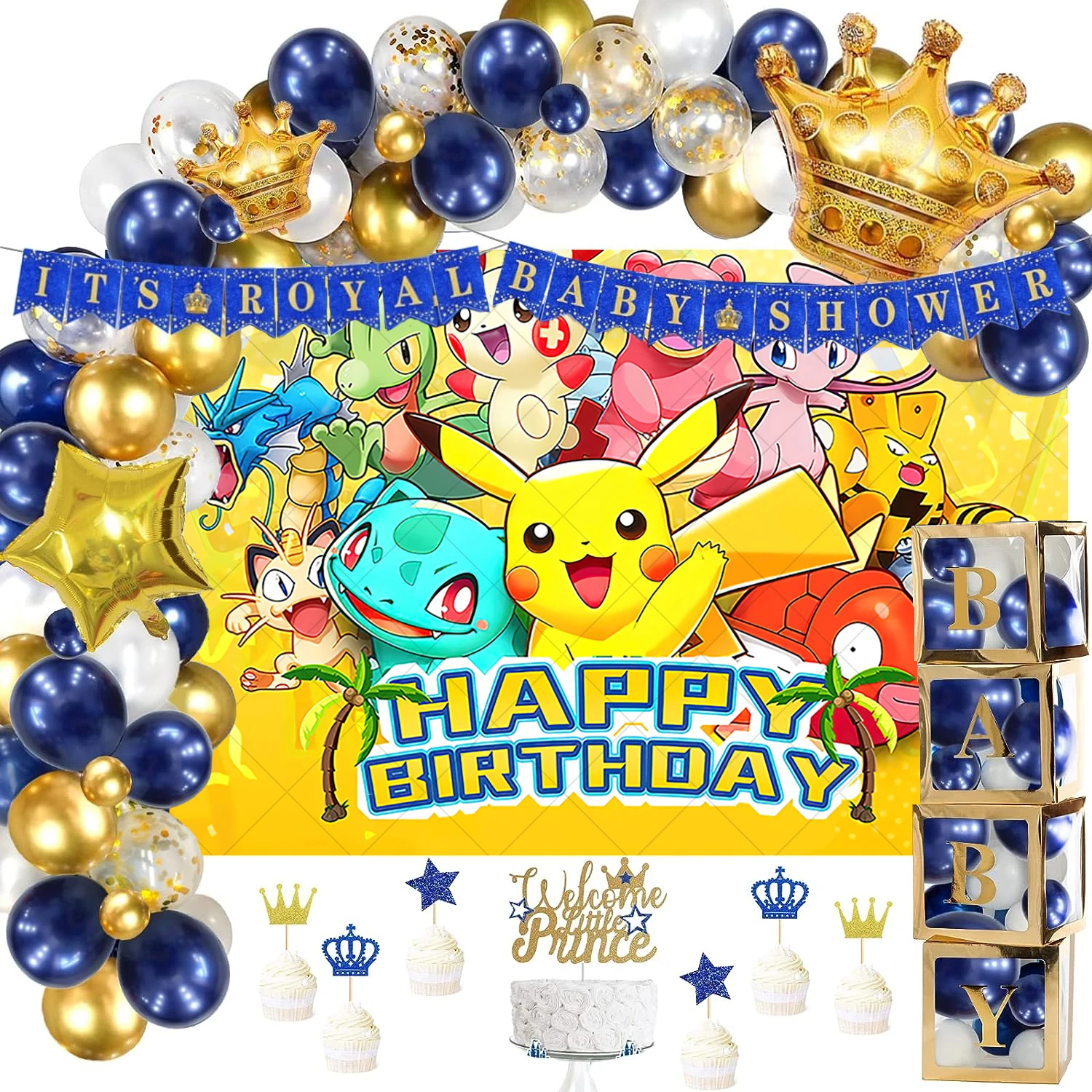 Pokemon Party Backdrop Decoration Pikachu Theme Birthday Background Kids Boy Baby Shower Anime Banner Poster photo backdrop party decoration covers
