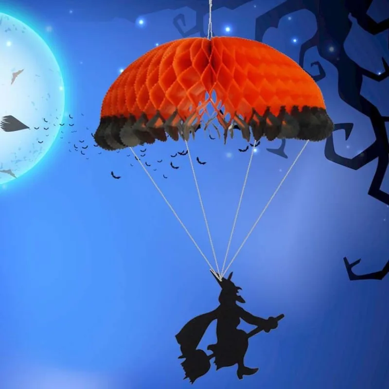 

2022 Parachute Witch Skeleton Ghost Hanging Pendant Halloween Decoration Folding Kawaii Dolls Toy Home Decor Supplies Kids Gifts