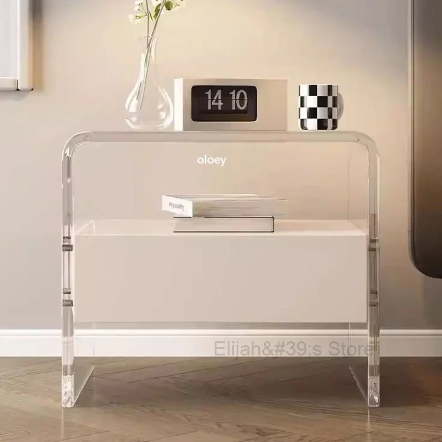 

nordic style rectangle bedside table White adult plastic Storage modern minimalistic nightstands dressers muebles furniture