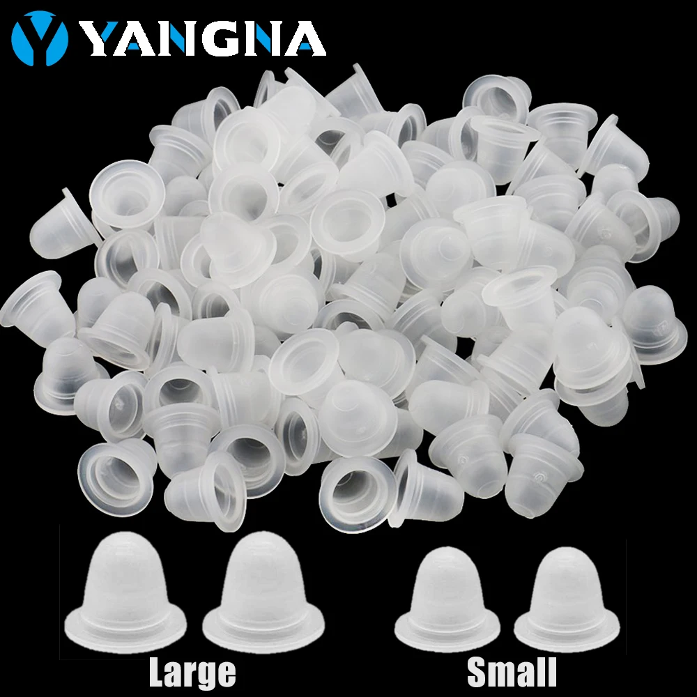 300/500/1000Pcs Tattoo Ink Cup Caps Disposable Soft Silicone Microblading Pigment Holder Container for Needle Tattoo Accessories 50pcs soft microblading tattoo ink cup cap pigment silicone holder container for needle tattoo accessory supply