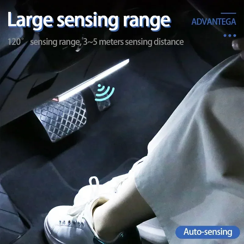 Rechargeable LED Car Lights Wireless Magnetic Mount Auto Motion Induction Ambient Lighting for Auto Hood USB Portable