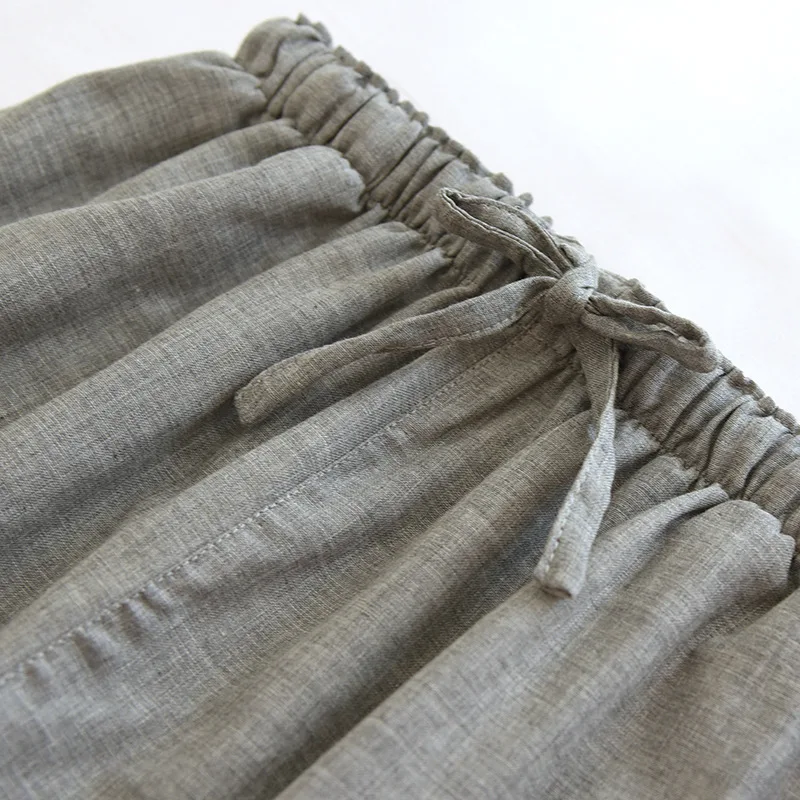 2023 Japanese Spring/Summer New Couple Sleepwear 100% Cotton Double Layer Gauze Men's and Women's Home Pants Large Pants