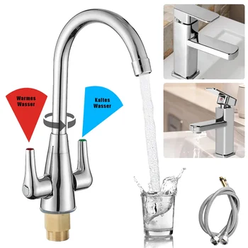 Rubinetto per lavabo Rubinetto per lavabo da bagno Rubinetto per lavabo acqua calda fredda Rubinetto per lavabo Rubinetto per acqua da cucina con tubo di ingresso acqua da 60 cm 1