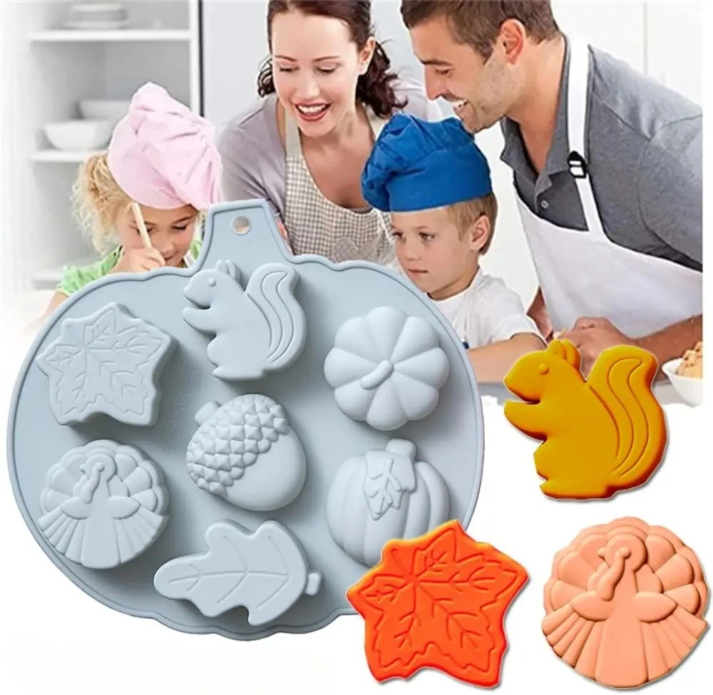 Thanksgiving Pumpkin Leaf Silicone Molds 1