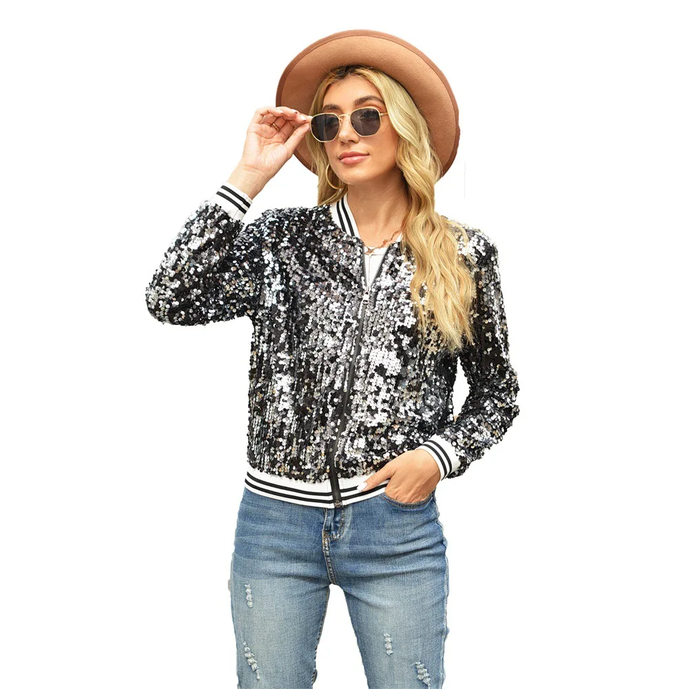 

Sequined Long-Sleeved Coats for Autumn and Winter, New