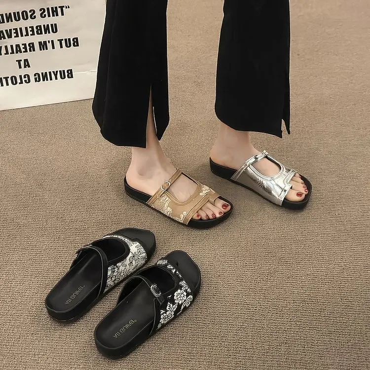 

Shoes Low Hoof Heels PU Rome Fabric Rubber Low Shoes Rome Rubber Fabric PU Hoof