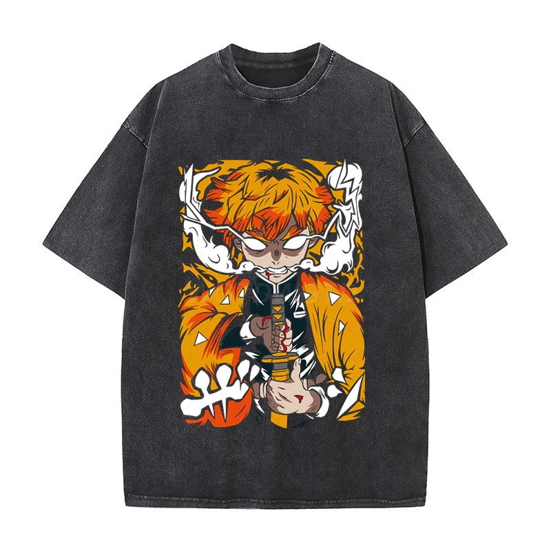 Harajuku شيطان القاتل الجرافيك تي شيرت الرجال خمر...