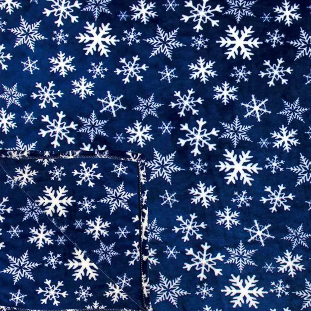 Xmas Blanket Practical Foldable Snowflake Print Washable Sofa Bad