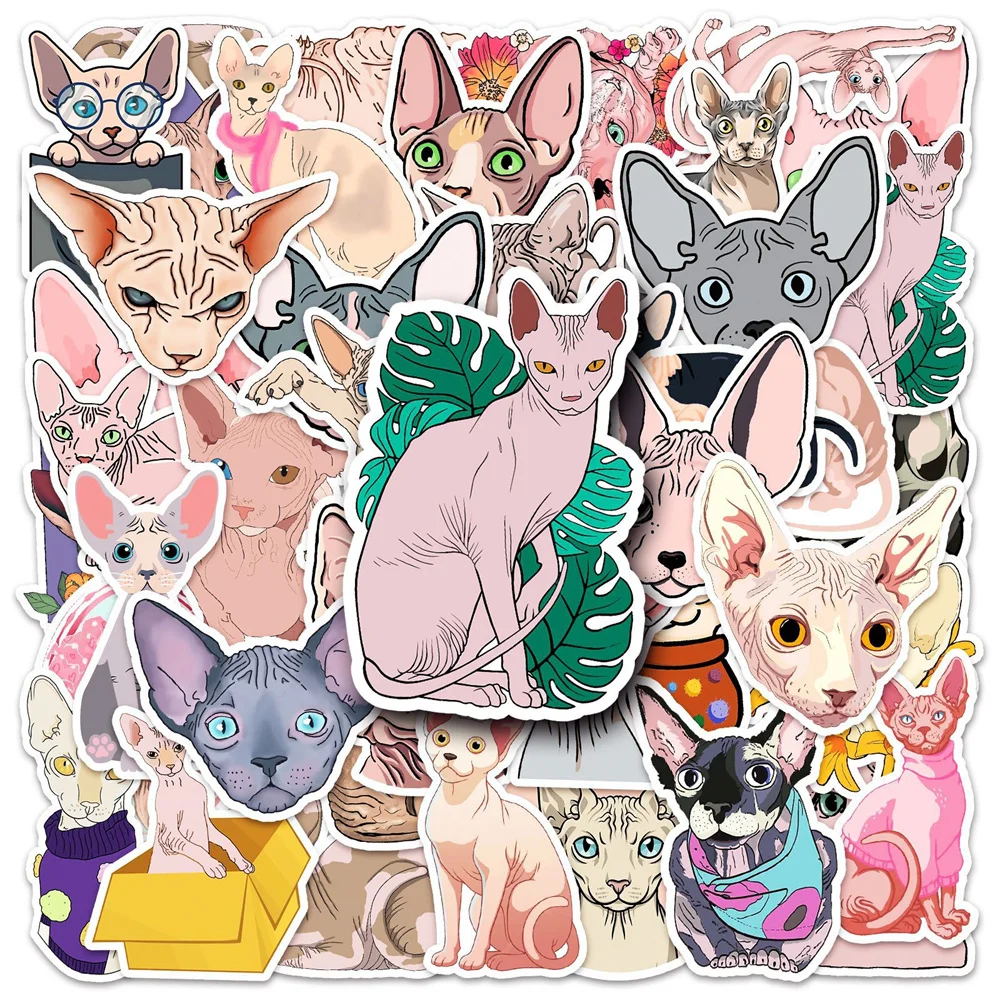 

10/30/50PCS New Cat Cartoon Personality Creative Computer Suitcase Mobile Phone CarChair Decoration Waterproof Sticker Wholesale