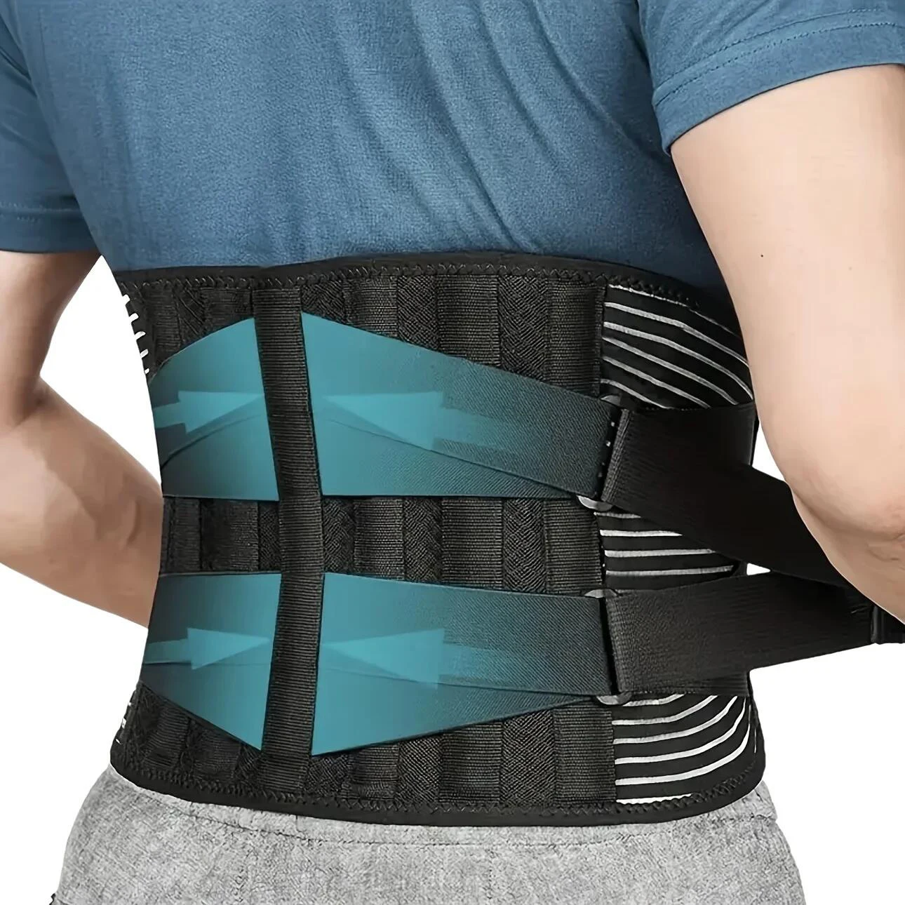 1PCS Back Brace for Heavy Lifting Breathable Lumbar Support Belt with 7 Stays & Lumbar Pad Workout Gym Weightlifting Postu