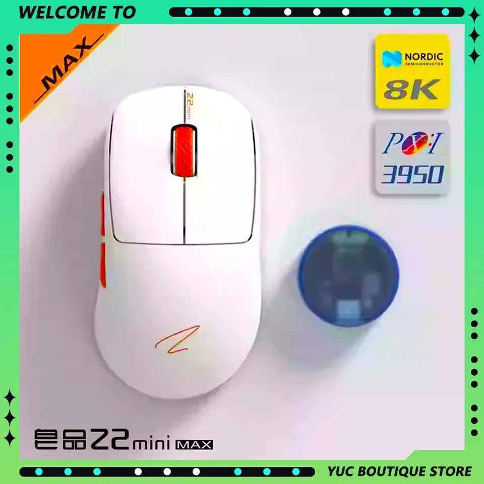 Zaopin Z2 Mini MAX Gaming E-sport 8K Mouse 3-Mode 2.4G Bluetooth Wireless Low Delay Gamer Mouse Customized PC Accessories