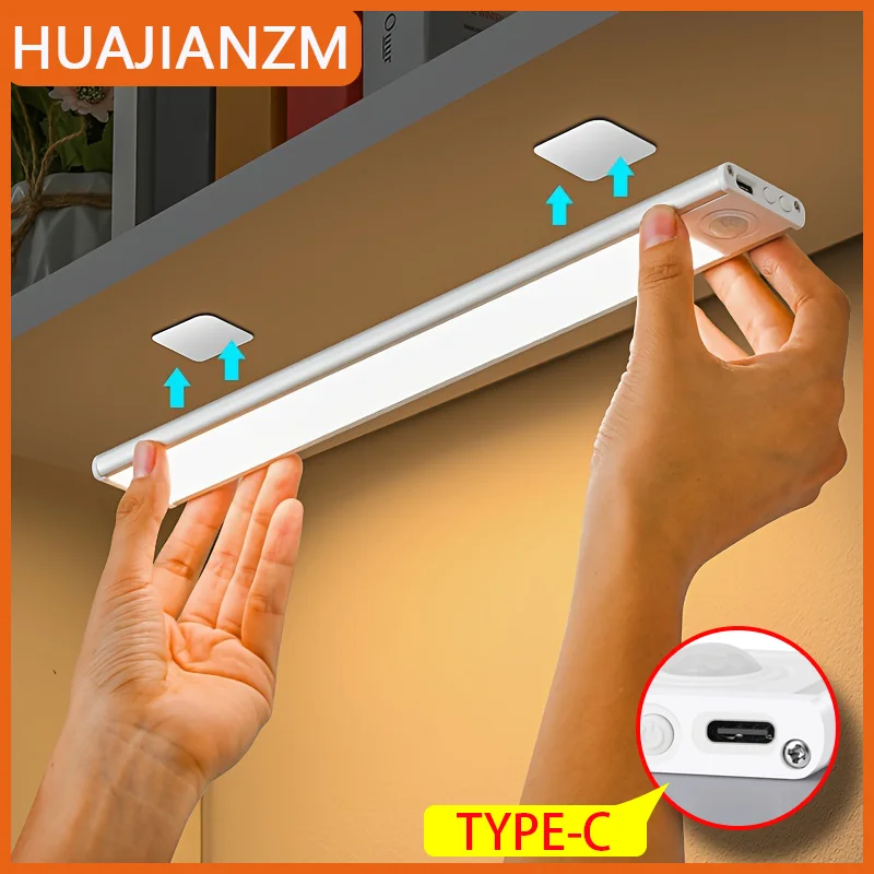 LED Motion Sensor Night Light 20/30/40/60CM Wireless USB Cabinet Night Light Wardrobe Lamp For Kitchen Cabinet Wardrobe Bedroom led motion sensor light