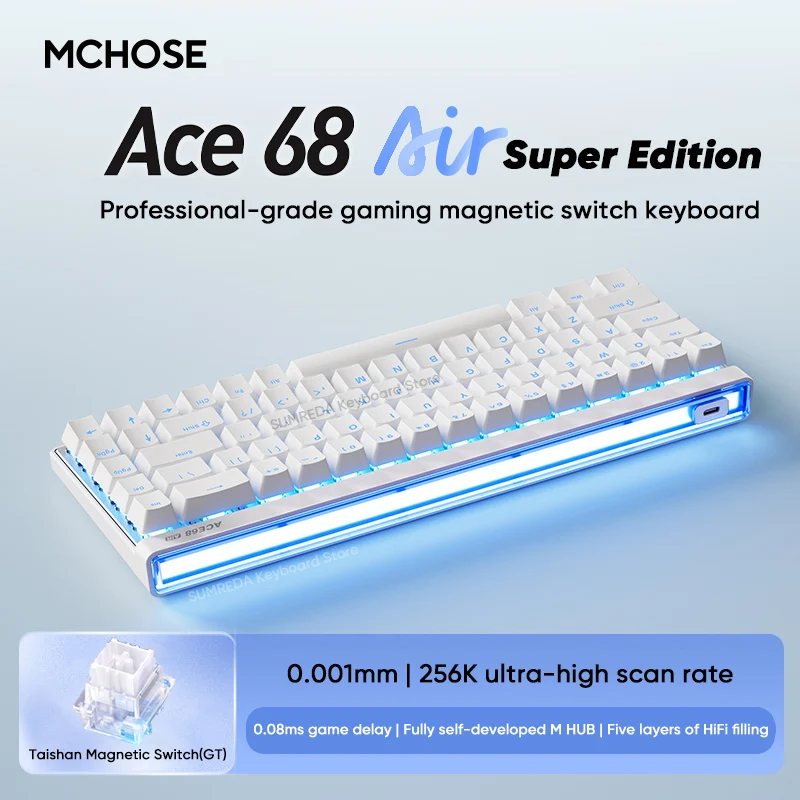 新しい MCHOSE Ace68 Air Pro 磁気メカニカルキーボード RT0.001mm 8K