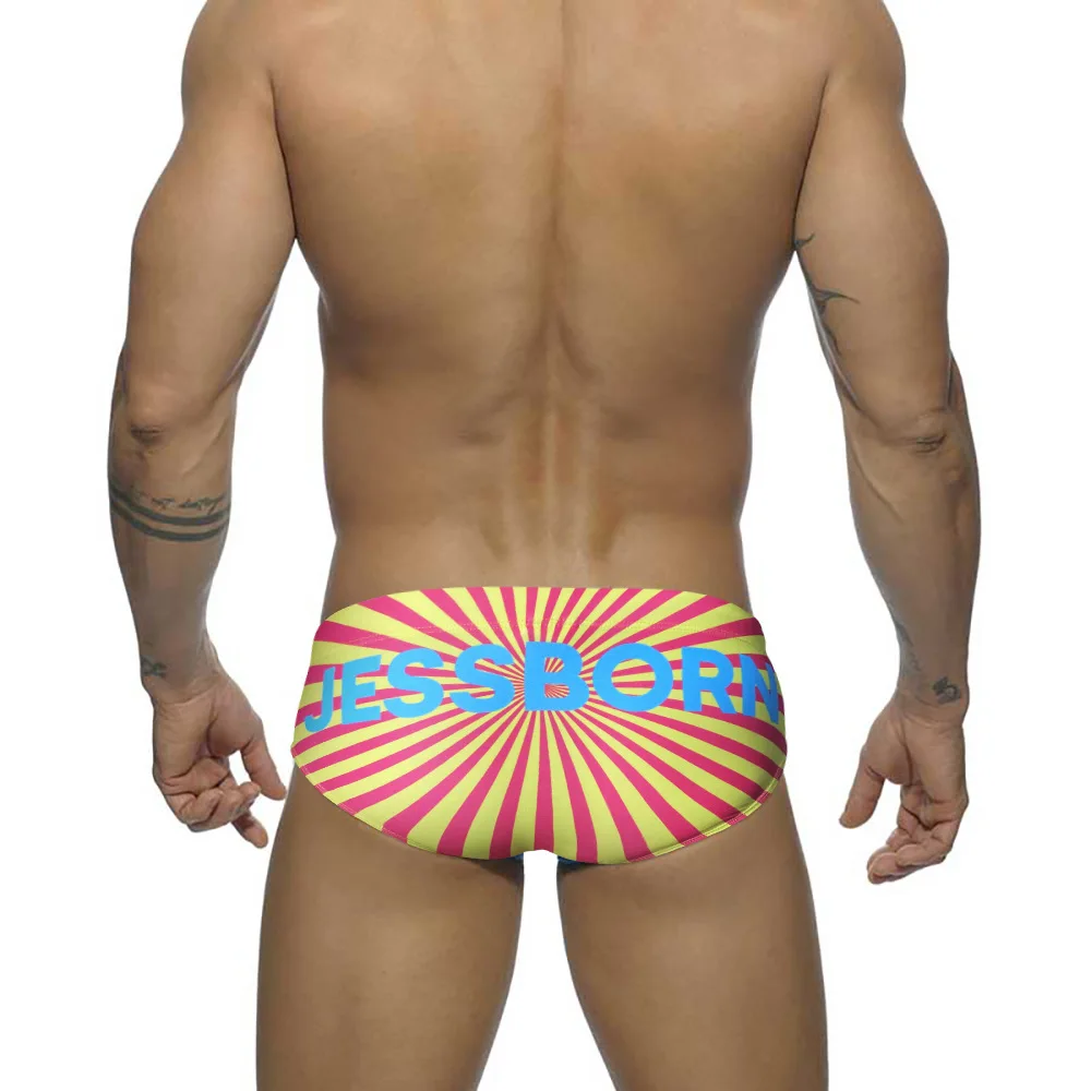 Swimming Trunk Cartoon Superman Printed Men's Sexy Low Waist Hot Spring Pool Beach Surfing Swimsuit