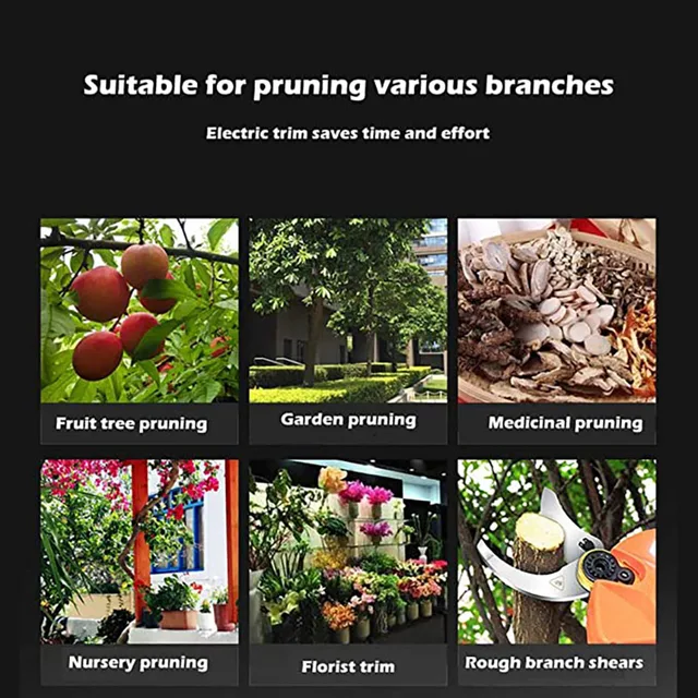 25mm SK5 Alloy Steel Titanium Gold Diamond Cutting-Blade Electric Pruning Shears Blades Cordless Pruner Sharp 6