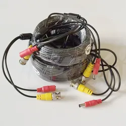 High - Quality BNC Cable for CCTV and DVR Security Systems - Video and Power Transmission (Black)