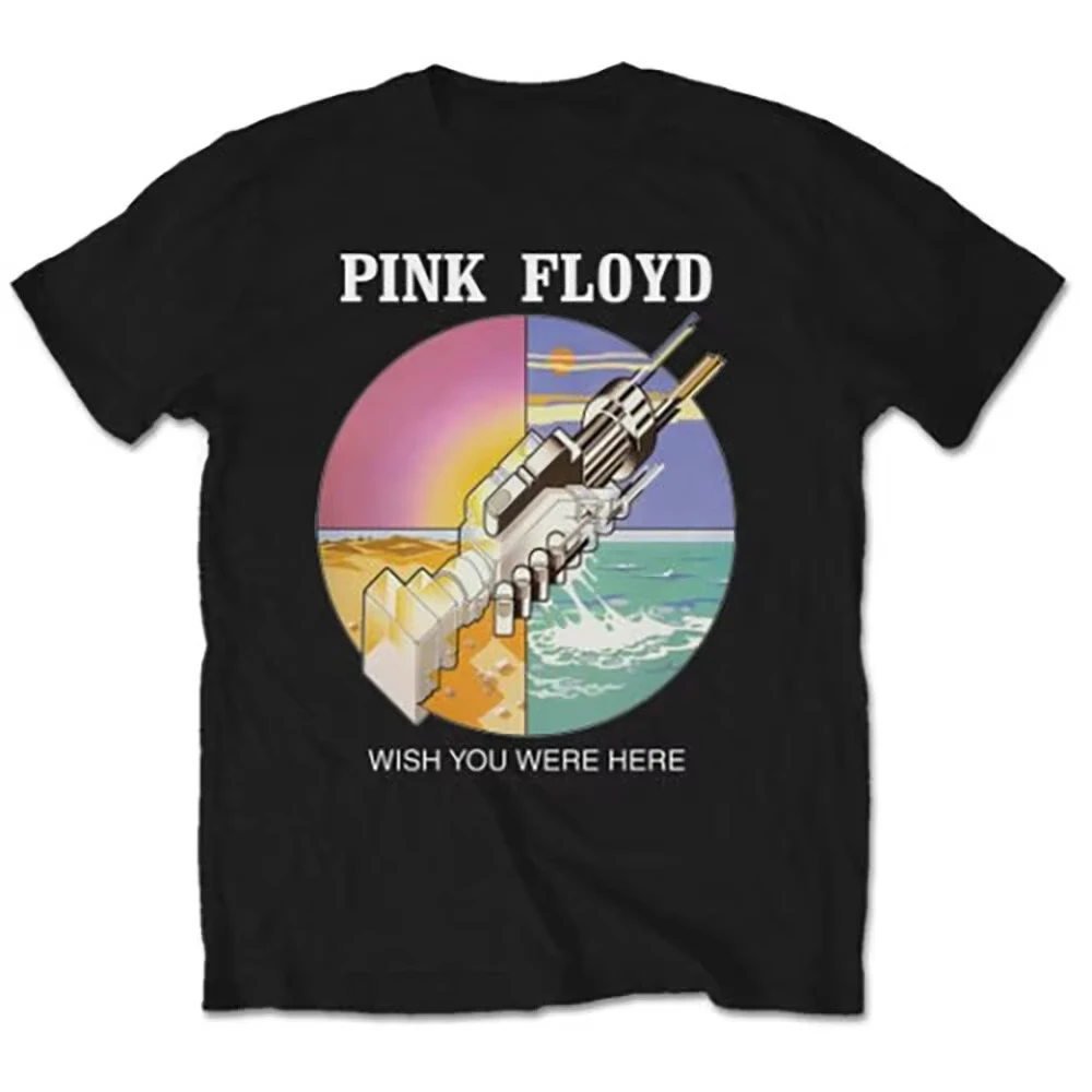 Sommerlicher Verkaufsschlager: Pink Floyd T-Shirt, Wish You Were Here Rock Band Schwarzes Rundhals-T-Shirt Streetwear Shirt Harajuku Top