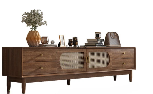 

Rattan TV Cabinet Home Living Room Floor Storage Cabinet
