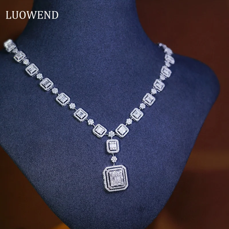 Ожерелье LUOWEND из белого золота 18 карат