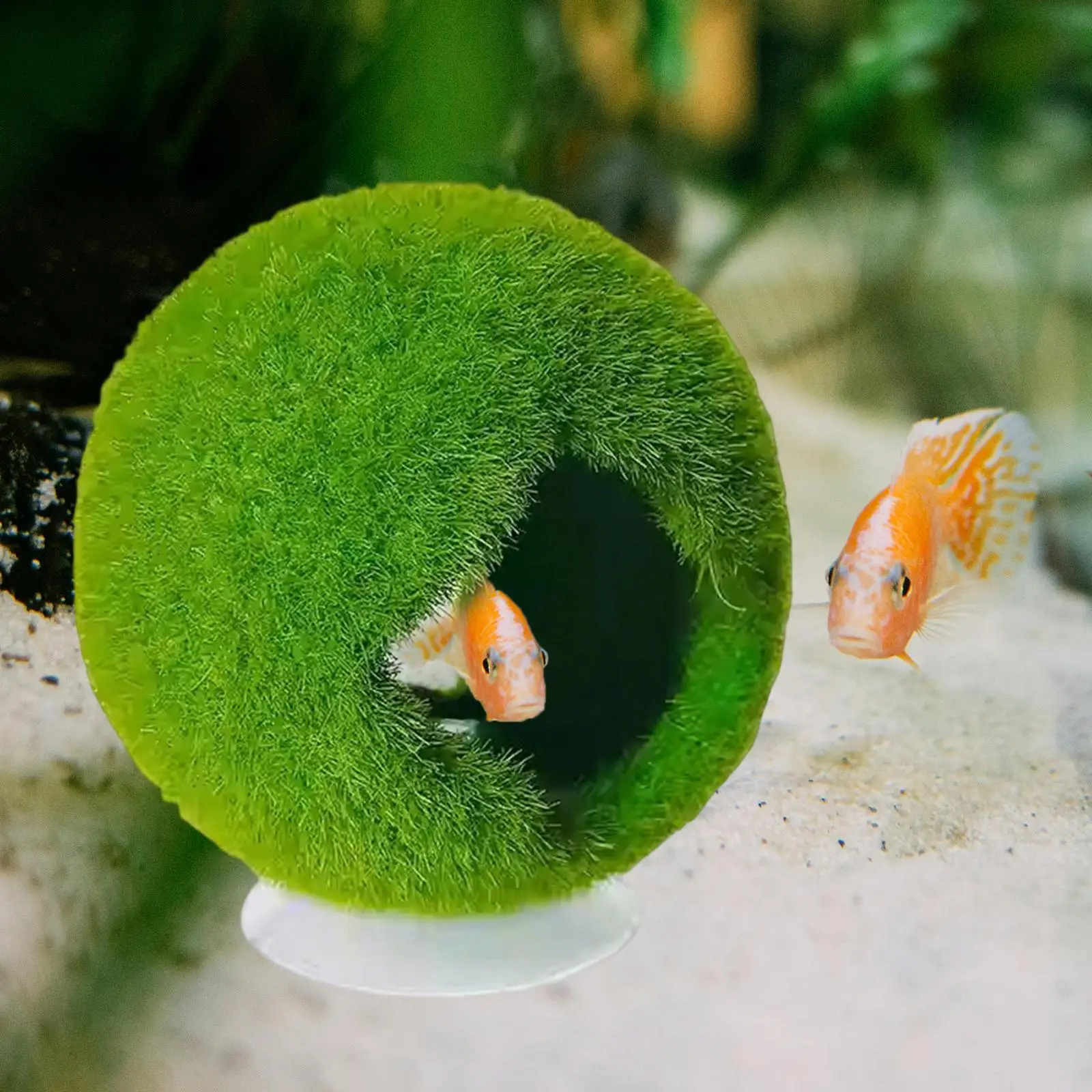 Fish Tank Hideaway Shelter Green Cave Ornament Resin Aquarium Accessory for Breeding and Hiding Fish