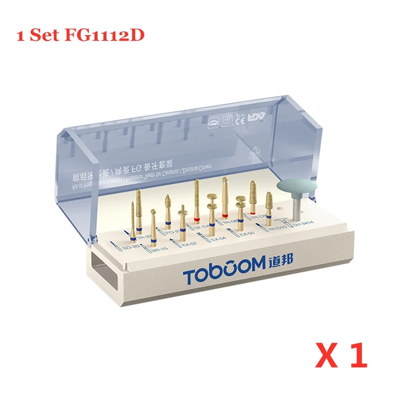 12pcs/set Dental Porcelain Preparation FG burs kit for anterior