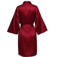 Robe de mariée d'équipe de fête de mariage, sans lettres, Kimono, pyjama en Satin, peignoir uni de demoiselle d'honneur, SP088 4