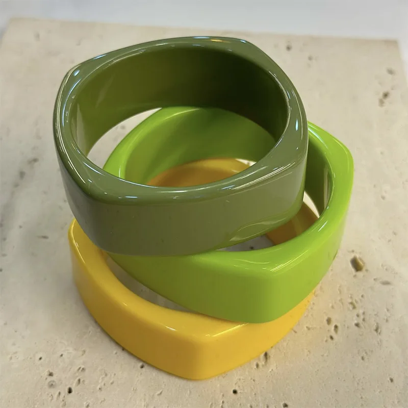 Acrylic Square Cuff Bracelets Bangle for Women