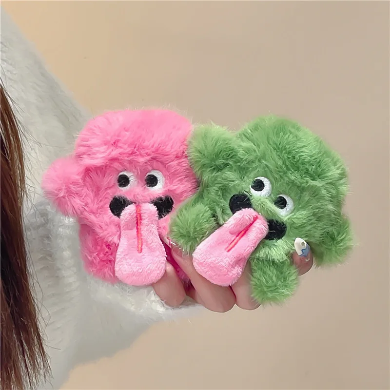 

Cute Plush Magnetic Tongue-Sticking Little Monster Headphone Case For AirPods 1/2 3 AirPods Pro 2 Drop-proof Headphone Cover