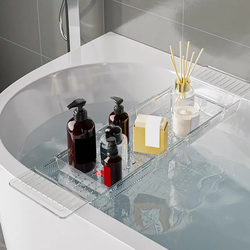 Bathtub Tray Bathroom Bathtub Table Tray For Adults Caddy Expandable Adjustable Caddy Storage Rack