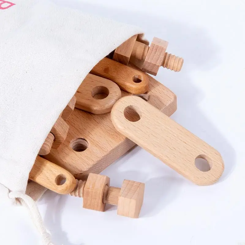 Simulation Cosmetic Bag/Medical Kits Children Pretend for Play Wooden Toy Sensory Playset Toddler Gif E65D