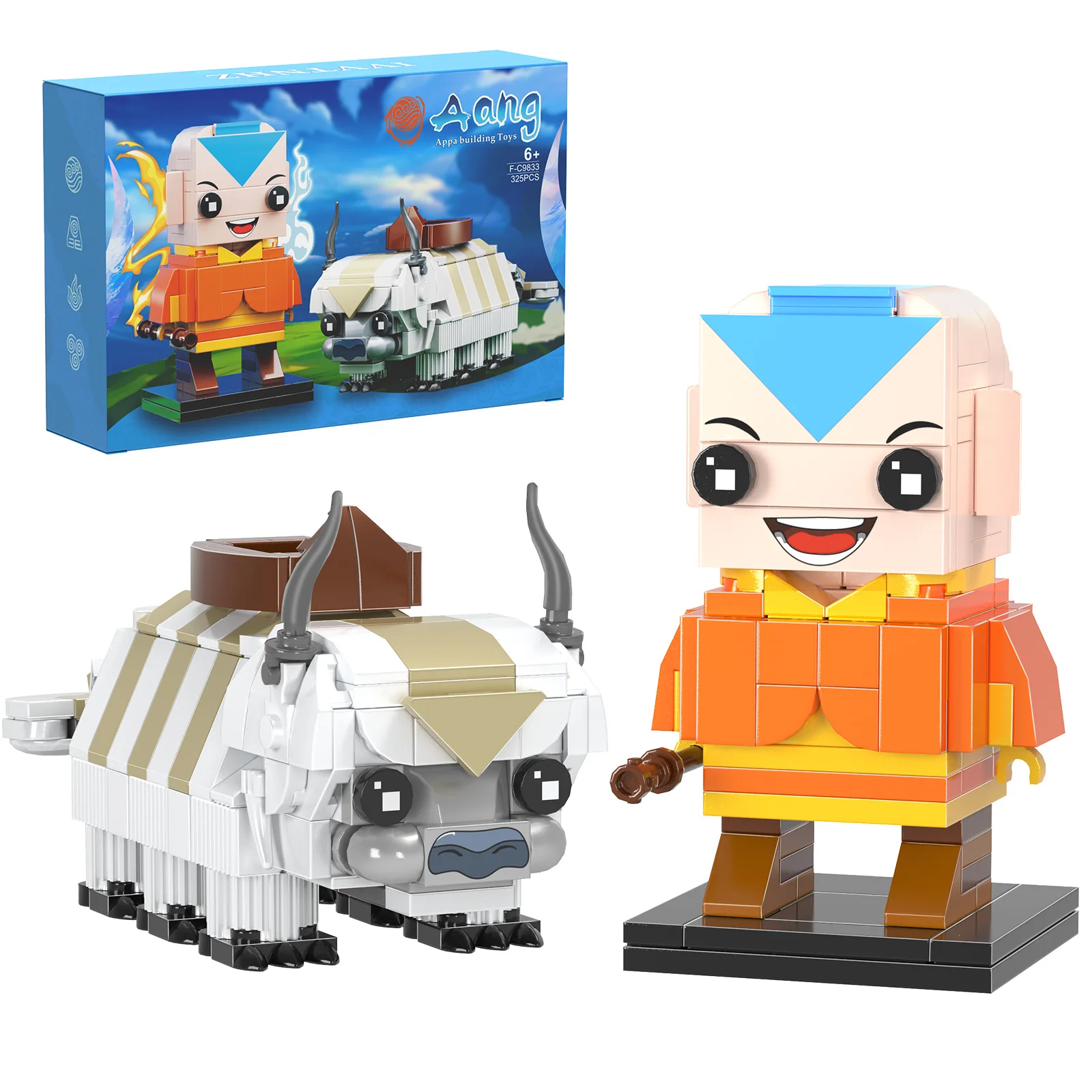 

MOC Classic Anime Aang and Appa Brickheadz Model Figure Building Block Toy Lasts-Airbendereds Bricks for Kids Birthday Gift