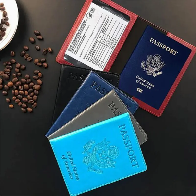 Opravdový kůže spojený státech z americe RFID cestovní pas brašna hudební album cestovní náprsní taška multifunkční cestovní pas obal držák hudební album