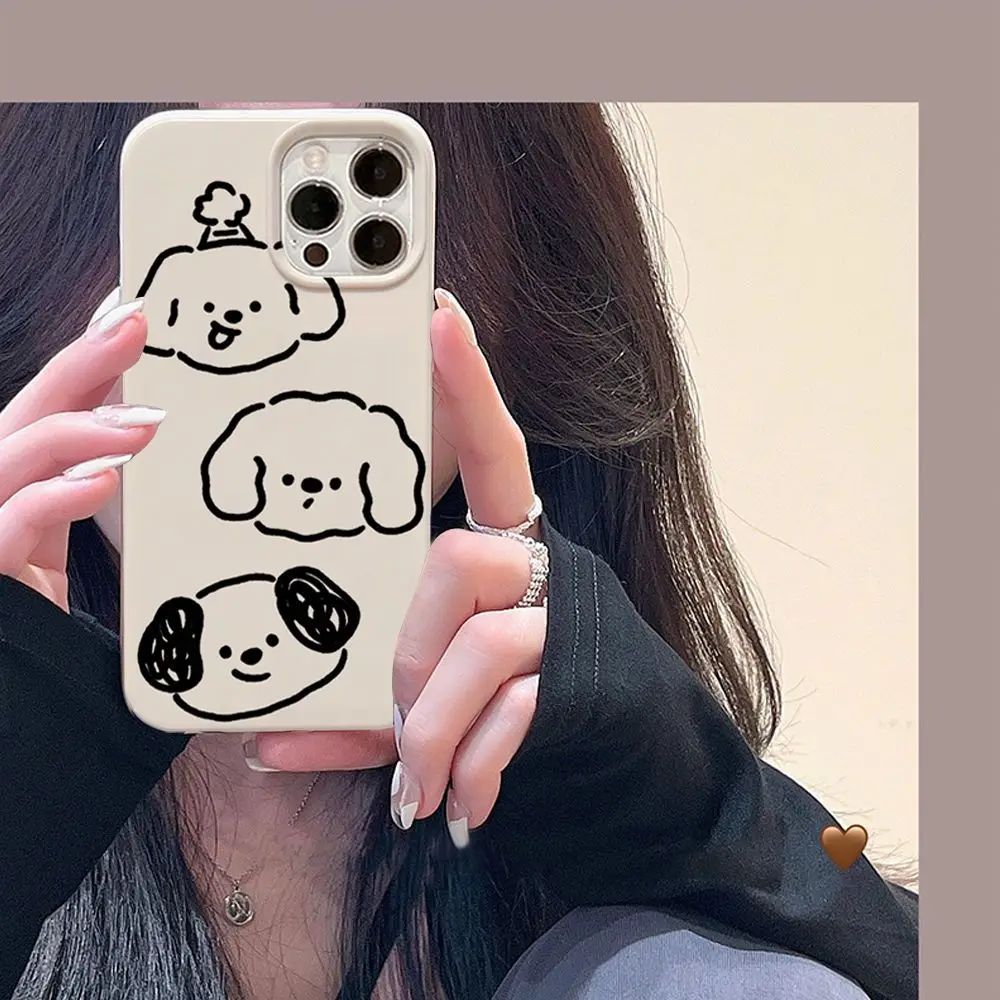 Simple Line Animal Rabbit Cute Phone Case For iPhone 11 13 14 15 Pro Max 12 Mini 7 8 Plus XR XS Max Soft Shockproof Back Cover