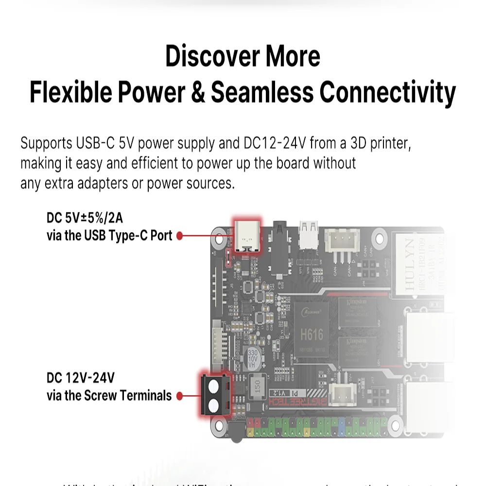 Placa Bigtreetech-btt pi V1.2 64 Bits Quad Core Cortex-a53 Arm vs Framboesa pi Laranja pi Pi4b Mais Cb1 Atualização para Impressora 3d Klipper - Imagem 6
