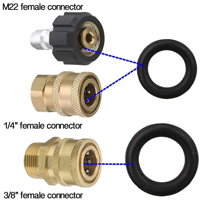 40Db/Készlet 1/4 M22 + 3/8 O-Gyűrűk Tömítés Nagynyomású A Nyomás Mosó Tömlőhez Gyors Leválasztás Gumi O-Gyűrű Tömítőgyűrű - Image 6