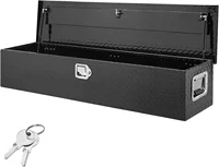 Heavy Duty Aluminum Truck Bed Tool Box, Diamond Plate Tool Box with Side Handle and Lock Keys, Storage Tool Box Chest Box 1
