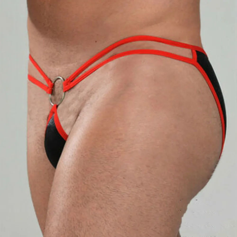 

Mens Sexy Briefs U Convex Large Bag Men's Single Thong Mesh Stretch Boxers Hollow Low Rise Underwear See Through Bikini G-String