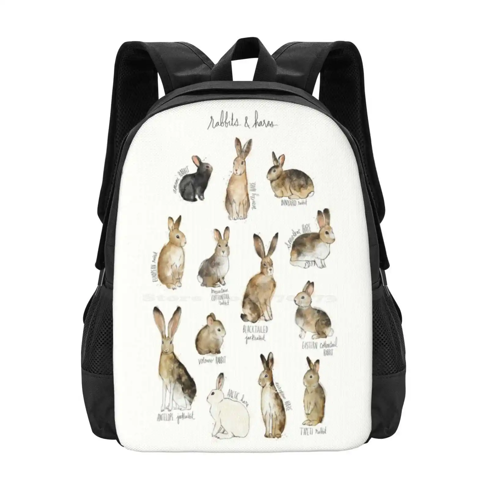 

Rabbits & Hares New Arrivals Unisex Bags Student Bag Backpack Rabbits Hares Jackrabbit Bunny Bunnies Animals Nature Wildlife