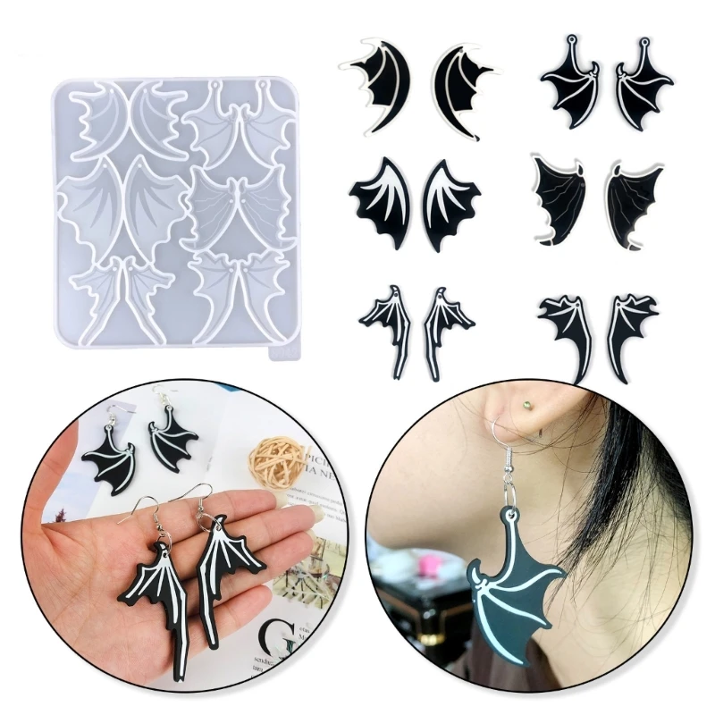 

Diy Dragon Wing Assembled Earrings Mold Pendants Epoxy Mold for DIY Craft